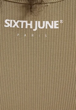 Tops & T-Shirts*Sixth June Crop Top mit Seitennaht und Raffung, khaki