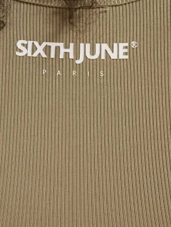 Tops & T-Shirts*Sixth June Crop Top mit Seitennaht und Raffung, khaki