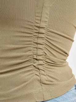 Tops & T-Shirts*Sixth June Crop Top mit Seitennaht und Raffung, khaki