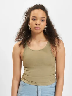 Tops & T-Shirts*Sixth June Crop Top mit Seitennaht und Raffung, khaki