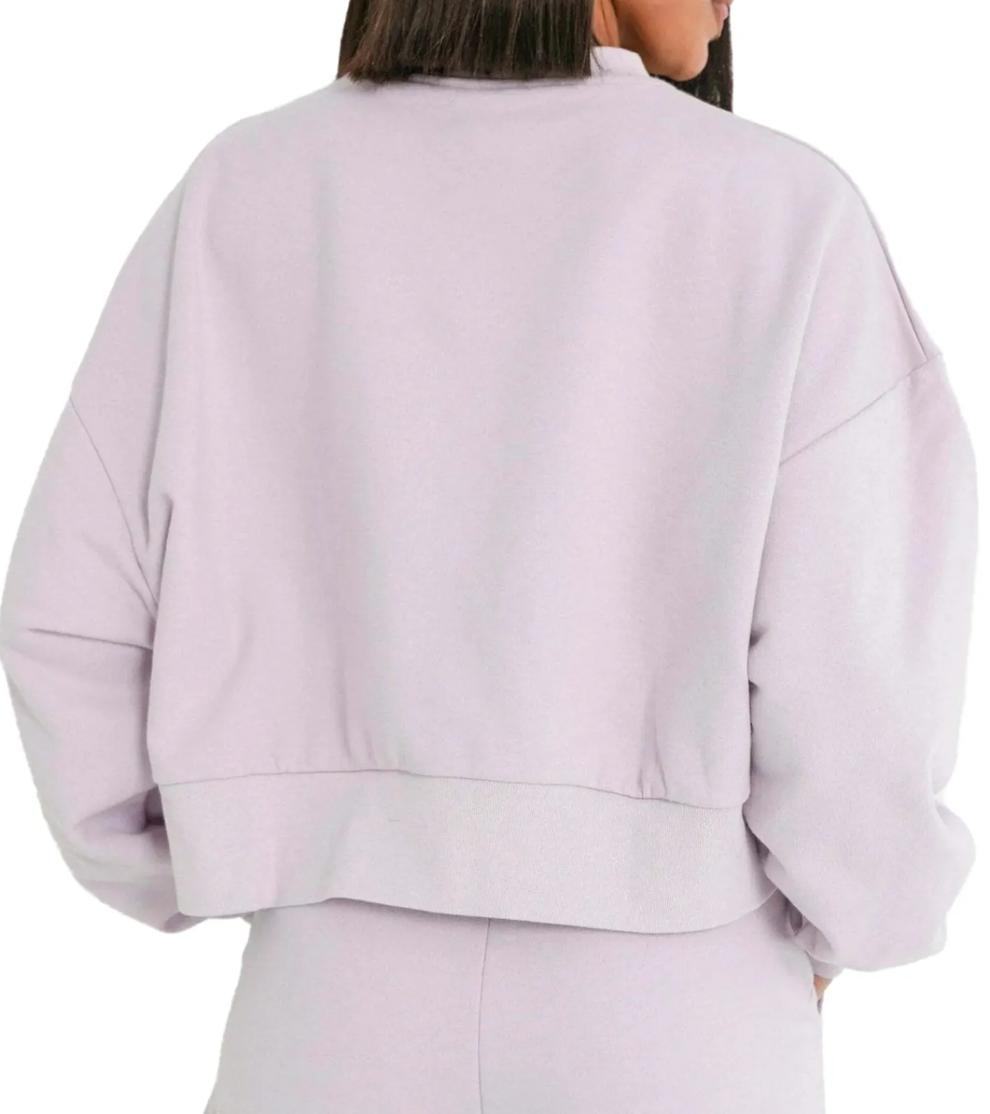 Sweater & Pullover*Sixth June Damen Crop-Pullover mit Stickerei Rundhals-Pullover Langarm-Shirt W33810ESW Flieder