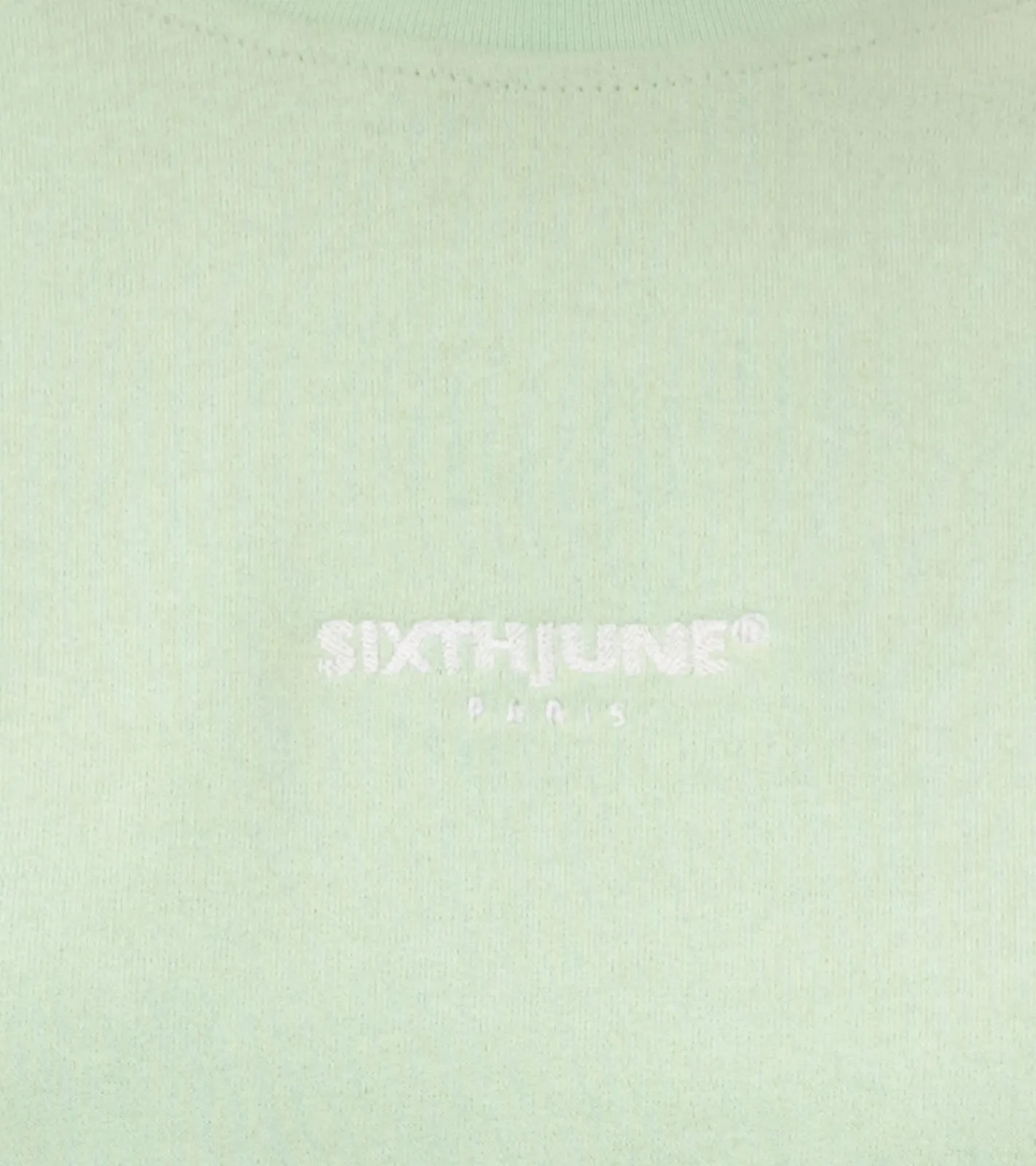 Sweater & Pullover*Sixth June Damen Crop-Pullover mit Stickerei Rundhals-Pullover Langarm-Shirt W33810ESW Mintgrün