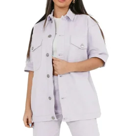 Mäntel & Jacken*Sixth June Damen Denim-Jacke Frühlings-Jacke Baumwoll-Jacke W33796EJA Violett