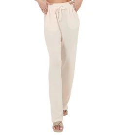 Fitnessmode & Jogginghosen*Sixth June Damen Jogger Homewear grobsichtige Chill-Hose Jogging-Hose W33823KPA Beige