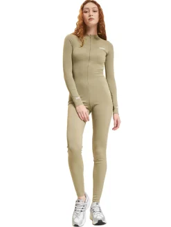 Jumpsuits*Sixth June Figurbetonter Jumpsuit mit Rippenmuster, Khaki