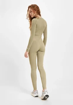 Jumpsuits*Sixth June Figurbetonter Jumpsuit mit Rippenmuster, Khaki