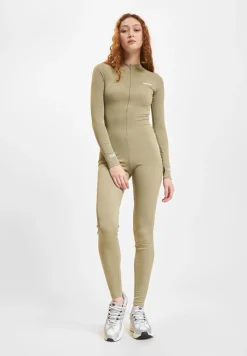 Jumpsuits*Sixth June Figurbetonter Jumpsuit mit Rippenmuster, Khaki