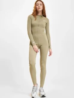 Jumpsuits*Sixth June Figurbetonter Jumpsuit mit Rippenmuster, Khaki
