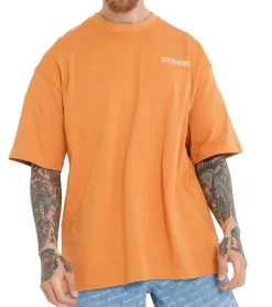 T-Shirts & Tank Tops*Sixth June Fruit Herren Baumwoll-Shirt mit Orangen-Rückenprint Kurzarm-Shirt T-Shirt Rundhals-Shirt M23650ETS Orange