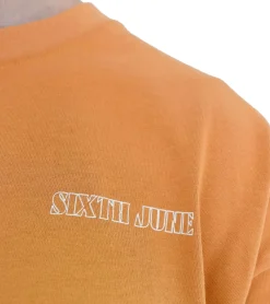 T-Shirts & Tank Tops*Sixth June Fruit Herren Baumwoll-Shirt mit Orangen-Rückenprint Kurzarm-Shirt T-Shirt Rundhals-Shirt M23650ETS Orange