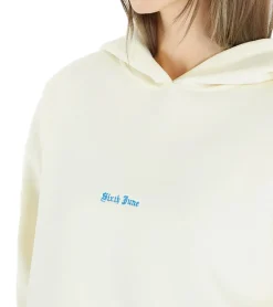 Sweater & Pullover*Sixth June Gothic Embroidery Damen Kapuzen-Pullover mit Baumwollanteil Sweat-Hoodie Langarm-Shirt W33630KSW Weiß/Blau