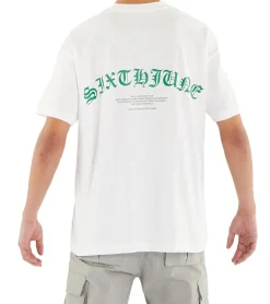 T-Shirts & Tank Tops*Sixth June Gothic Herren T-Shirt mit großem Schriftzug Rücken Print Baumwoll-Shirt Rundhals-Shirt M23699VTS Weiß