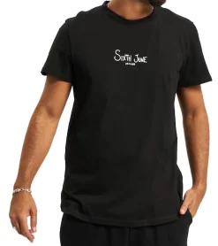 T-Shirts & Tank Tops*Sixth June Herren Baumwoll-Shirt mit Skelett-Print auf der Rückseite Kurzarm-Shirt 22433 Schwarz