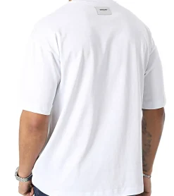 T-Shirts & Tank Tops*Sixth June Herren Baumwoll-Shirt mit großem Front-Print T-Shirt Kurzarm-Shirt M12434ETS Weiß/Schwarz