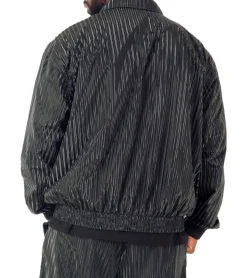 Jacken & Mäntel*Sixth June Herren Übergangs-Jacke mit Glanzeffekt Frühlings-Jacke mit gewelltem Steppstoff M12672VJA Schwarz