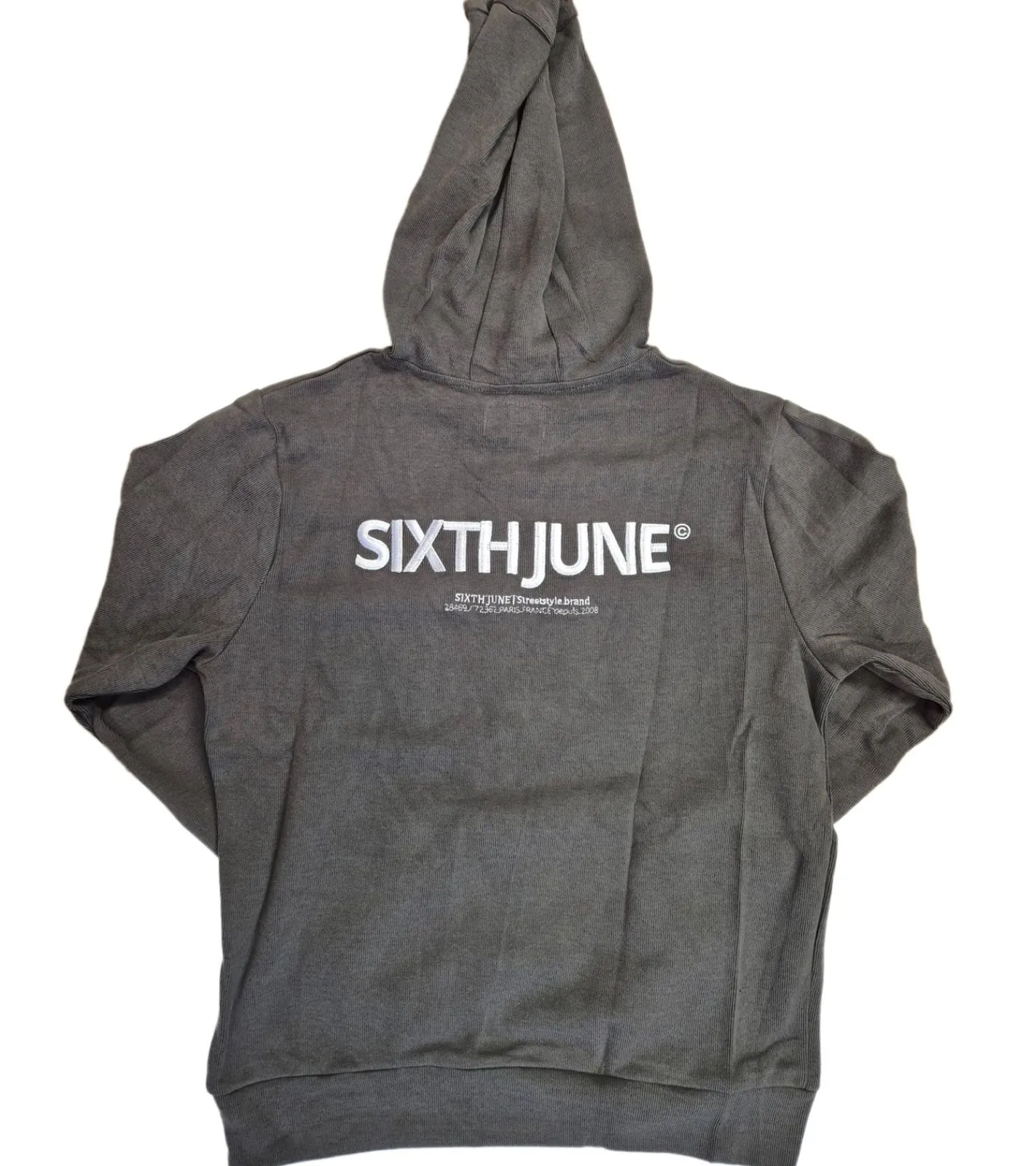 Pullover & Sweater*Sixth June Herren Hoodie mit Kapuze Freizeit-Pullover Baumwoll-Pullover 22640 Grau