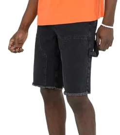 Shorts & Bermudas*Sixth June Herren Jeans-Shorts kurze Baumwoll-Shorts Denim-Hose M23559AST Schwarz