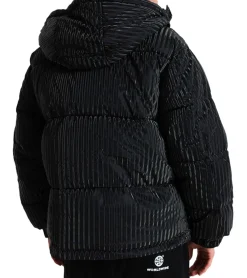 Jacken & Mäntel*Sixth June Herren Puffer-Jacke im Oversized-Stil Winter-Jacke glänzende Outdoor-Jacke mit gewelltem Steppstoff M23360MOW Schwarz