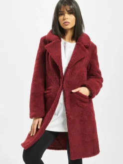 Mäntel & Jacken|Jacken & Mäntel*Sixth June Langer Sherpa-Mantel in Burgunderrot