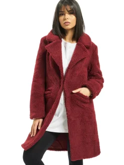 Mäntel & Jacken|Jacken & Mäntel*Sixth June Langer Sherpa-Mantel in Burgunderrot