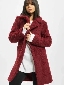 Mäntel & Jacken|Jacken & Mäntel*Sixth June Langer Sherpa-Mantel in Burgunderrot