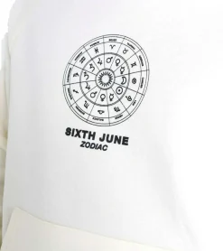 Pullover & Sweater*Sixth June Oversized Zodiac Signs Herren Kapuzen-Pullover Sweat-Hoodie mit Sternzeichen Print 22629 Hellbeige