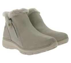 Boots & Stiefel*Skechers Damen Easy Going High Zip 2 Ankle-Boots mit Air-Cooled Memory-Foam Winter-Schuhe Waterproofed 168042 Beige oder Schwarz