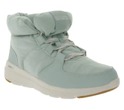 Boots & Stiefel*Skechers Damen Glacial Ultra Trend Up Ankle-Boots mit Ultra Go-Dämpfung Winter-Schuhe mit Air Cooled-Goga Mat 144194 Türkis/Blau oder Oliv-Grün