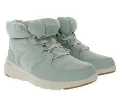 Boots & Stiefel*Skechers Damen Glacial Ultra Trend Up Ankle-Boots mit Ultra Go-Dämpfung Winter-Schuhe mit Air Cooled-Goga Mat 144194 Türkis/Blau
