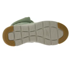 Boots & Stiefel*Skechers Damen Glacial Ultra Trend Up Ankle-Boots mit Ultra Go-Dämpfung Winter-Schuhe mit Air Cooled-Goga Mat 144194 Oliv-Grün