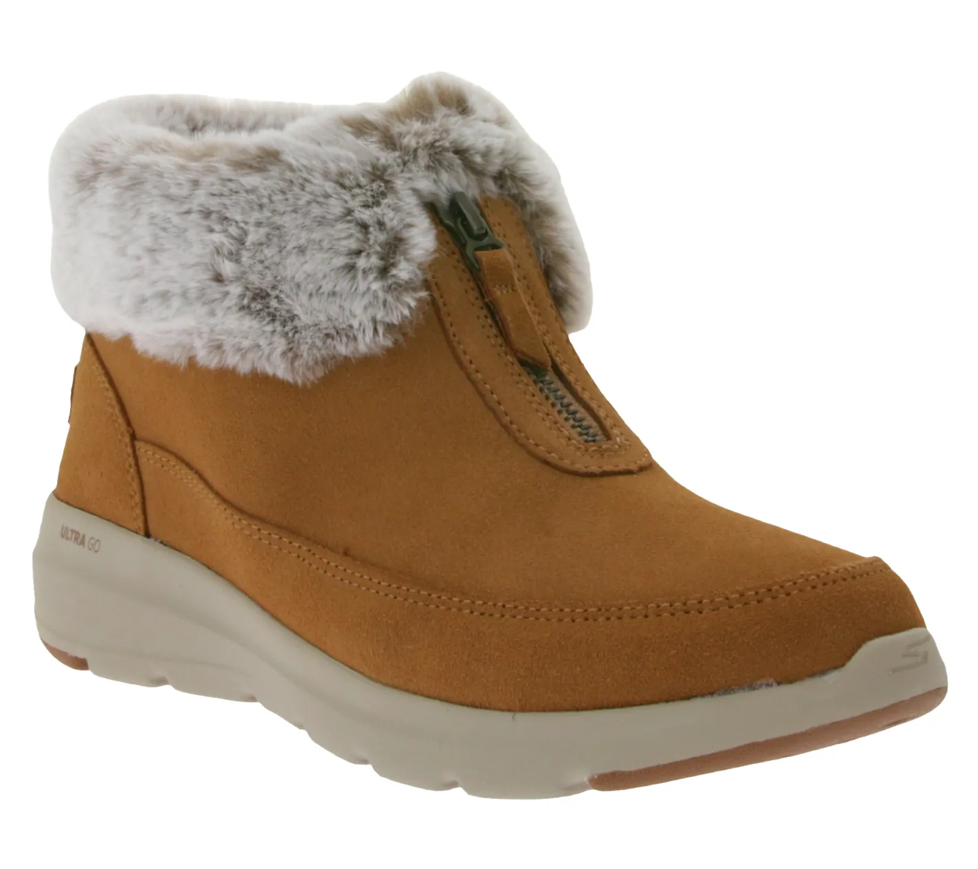 Boots & Stiefel*Skechers Damen Glacial Ultra Sweet Vibes Ankle-Boots mit Ultra Go und Soft Stride-Dämpfung Winter-Schuhe mit Scothgard 144145 Beige