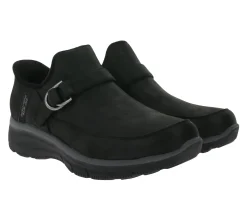 Ballerinas & Slipper|Halbschuhe & Pumps*Skechers Easy Going Fun Habits Damen Slipper mit Air-Cooled Memory-Foam Slip-On Winter-Schuhe mit Scotchgard 167876 Schwarz