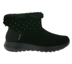 Ballerinas & Slipper|Boots & Stiefel*Skechers Hands Free Slip-ins On-The-Go Joy-Cozy Shimmer Damen Schlupf-Stiefelette mit Air-Cooled Memory-Foam Slip-On Winter-Schuhe mit Scotchgard 144816 Schwarz