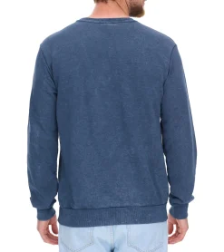 Pullover & Sweater*SKY REBEL Herren Rundhals-Pullover Baumwoll-Sweater im Antik-Look H10068C21372A 12400 Dunkelblau