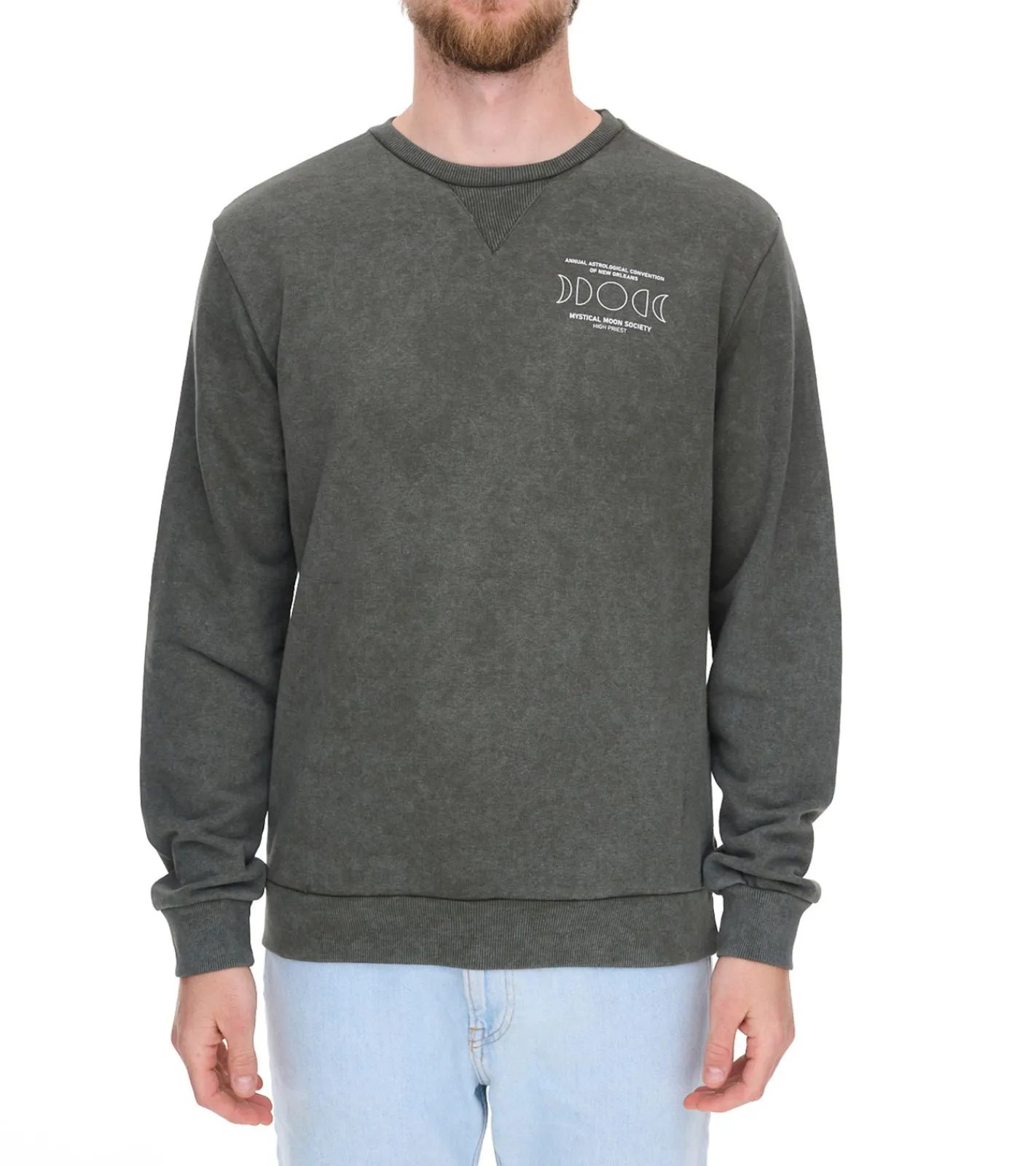 Pullover & Sweater*SKY REBEL Herren Rundhals-Pullover Baumwoll-Sweater im Antik-Look H10068C21372A Dunkelblau, Grün oder Grau