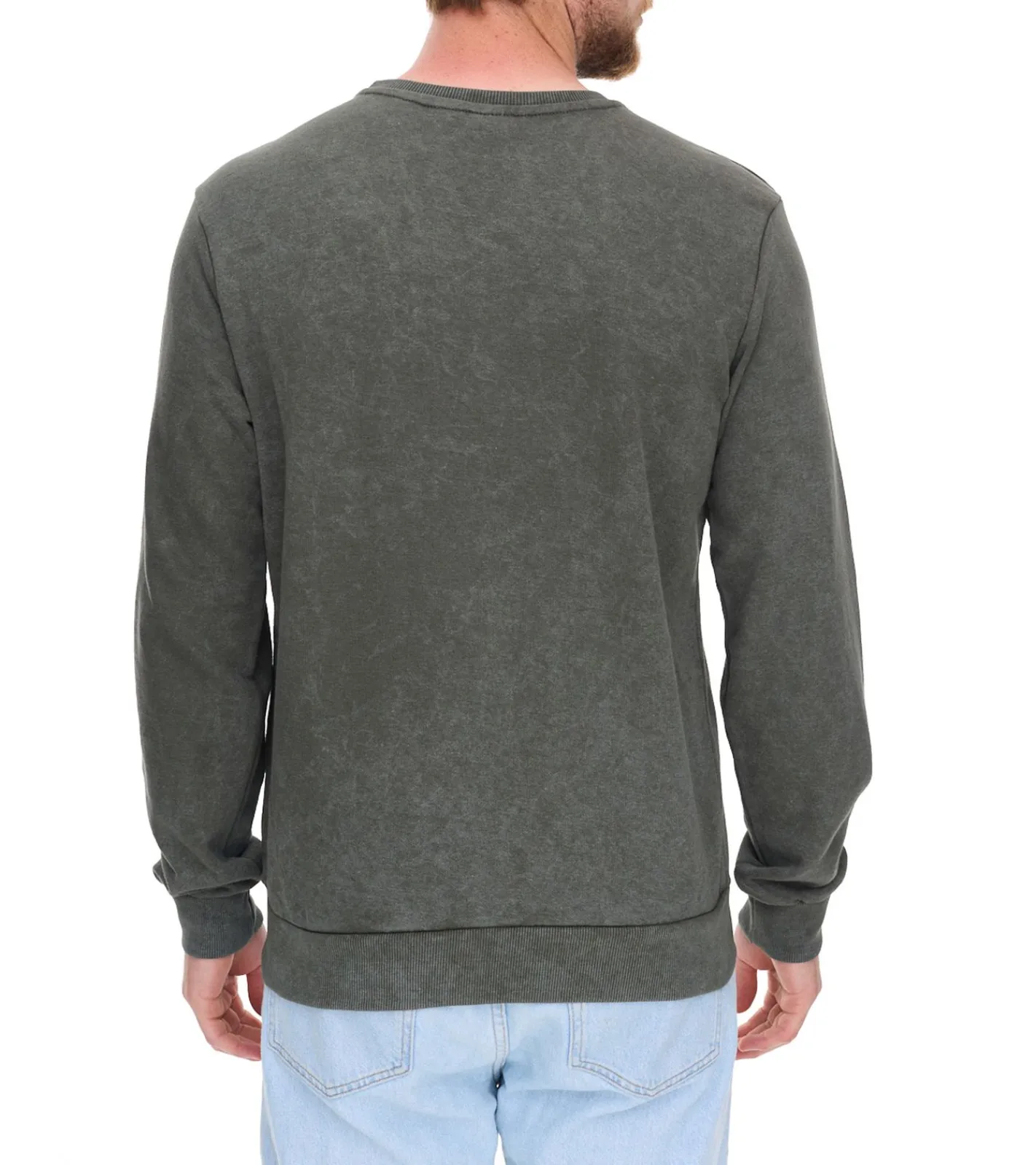 Pullover & Sweater*SKY REBEL Herren Rundhals-Pullover Baumwoll-Sweater im Antik-Look H10068C21372A 12400 Grün