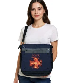 Rucksäcke & Taschen*BioworldMerch Slayer Metal-Band Umhänge-Tasche Messengerbag Laptop-Tasche Fan-Artikel 37 x 32 x 4 cm Schwarz/Rot