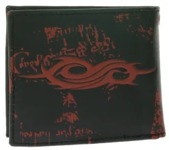 Portemonnaies & Geldbörsen*BioworldMerch SLIPKNOT Leder-Geldbörse mit rotem auffälligen-Motiv und Aufbewahrungsbox Metalldruckknöpfen und Kette Rockiger Gothic-Style LW111132SLP Schwarz/Rot