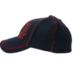 Caps & Mützen*BioworldMerch Slipknot Unisex Base Cap mit Bandschriftzug und Ziernähten Freizeit-Cap 3218SLP Blau/Rot