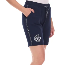 Shorts & Bermudas|Fitnessmode & Jogginghosen*SOCCX Damen Freizeit-Shorts kurze Baumwoll-Hose Sommer-Shorts 3643388_2007 Blau