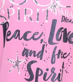 Sweater & Pullover*SOCCX Damen Oversized Sweatshirt mit Rundhals-Ausschnitt Alltags-Pulli SCU2100-3772 Rosa