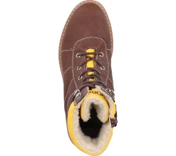 Boots & Stiefel*s.Oliver Damen Schnür-Stiefel mit farblichen Akzenten und Soft FOAM Sohle gefütterte Freizeit-Schuhe 01-1037130 Braun/Gelb