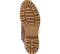 Boots & Stiefel*s.Oliver Damen Schnür-Stiefel mit farblichen Akzenten und Soft FOAM Sohle gefütterte Freizeit-Schuhe 01-1037130 Braun/Gelb