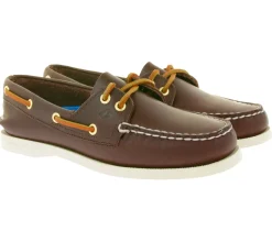 Bootsschuhe & Segelschuhe*SPERRY Authentic Original 2-Eye Segel-Schuhe aus Echtleder Boots-Schuhe in Braun, Schwarz oder Blau