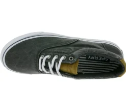 Segelschuhe & Bootsschuhe*SPERRY Bahama Striper II Cvo Herren Canvas-Sneaker mit Wave-Siping-Technologie STS22513 Washed Schwarz