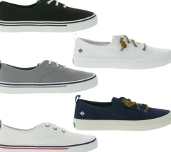 Sneaker & Turnschuhe*SPERRY Crest CVO oder Vibe Canvas Damen Freizeit-Sneaker mit Memory-Foam Sohle Alltags-Schuhe Schnür-Schuhe Schlupf-Schuhe Weiß, Grau, Schwarz oder Dunkelblau