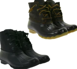 Boots & Stiefel*SPERRY Saltwater Damen Boots wasserdichte Stiefelette mit Echtleder und Wave-Siping-Technologie STS88108 STS91176 Schwarz oder Braun