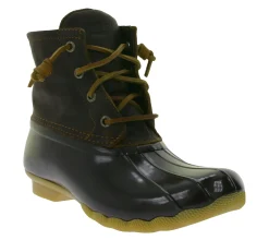 Boots & Stiefel*SPERRY Saltwater Damen Boots wasserdichte Stiefelette mit Echtleder und Wave-Siping-Technologie STS91176 Braun