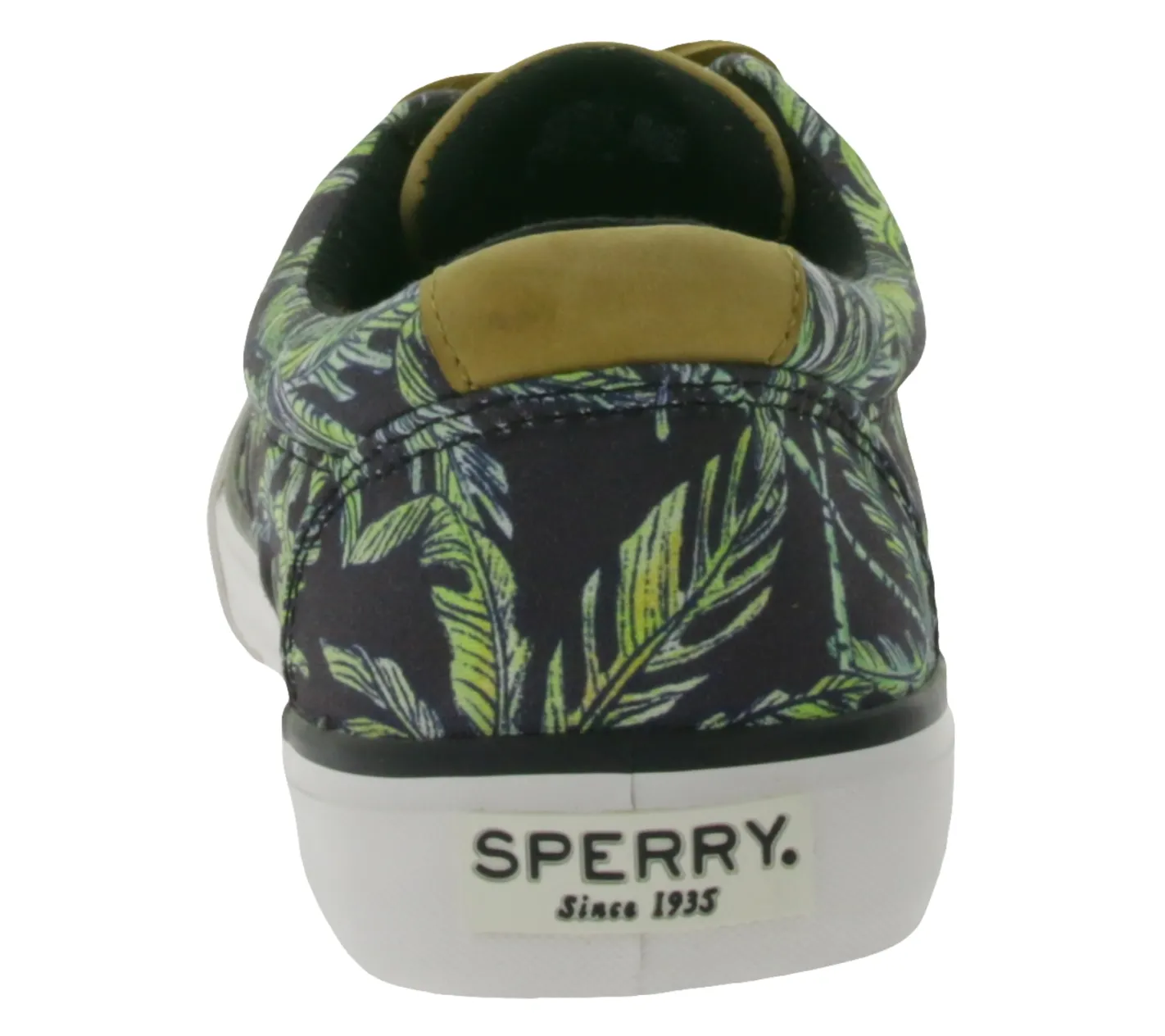 Bootsschuhe & Segelschuhe*SPERRY Striper II CVO Seacycled nachhaltiger Herren Canvas-Sneaker mit Wave-Siping-Technologie und Palmendruck STS25131 Schwarz