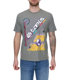 T-Shirts & Tank Tops*STAPLE Addison Herren T-Shirt modisches Baumwoll-Shirt mit großem Front-Print "DSGN MENTAL" 2208C7035 Grau